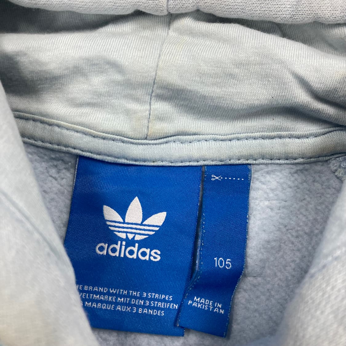 아디다스 스카이 컬러 빅로고 후드티 상품이미지3