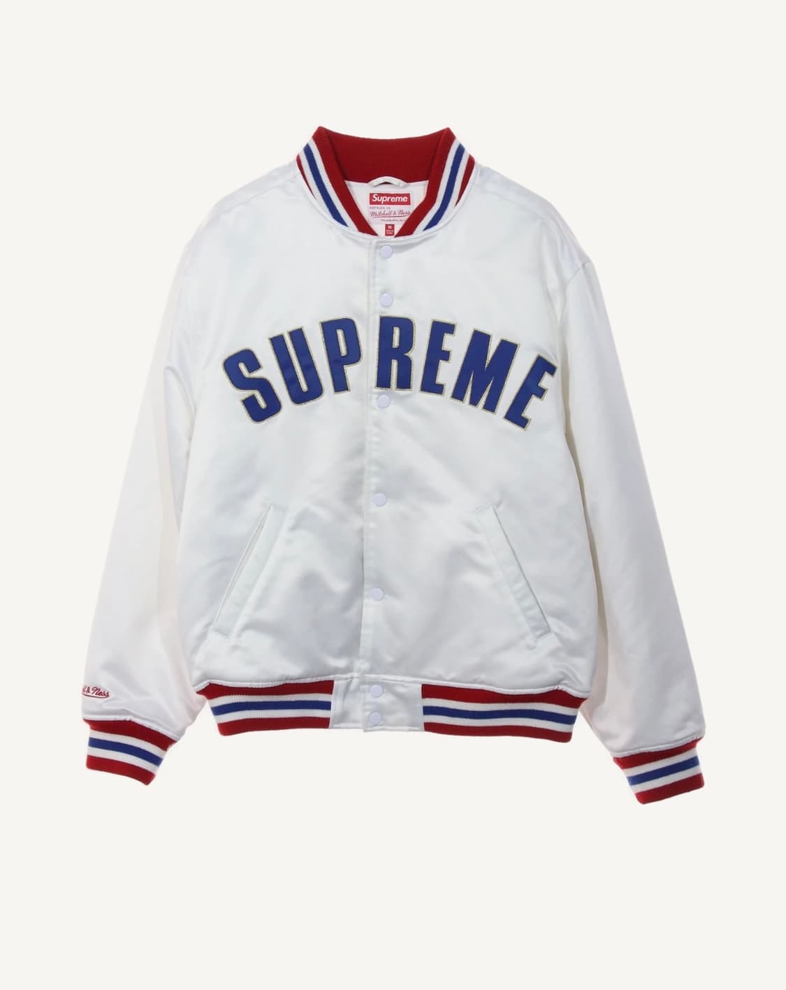 슈프림 미첼 & 네스 새틴 자켓 화이트 21SS 상품이미지1