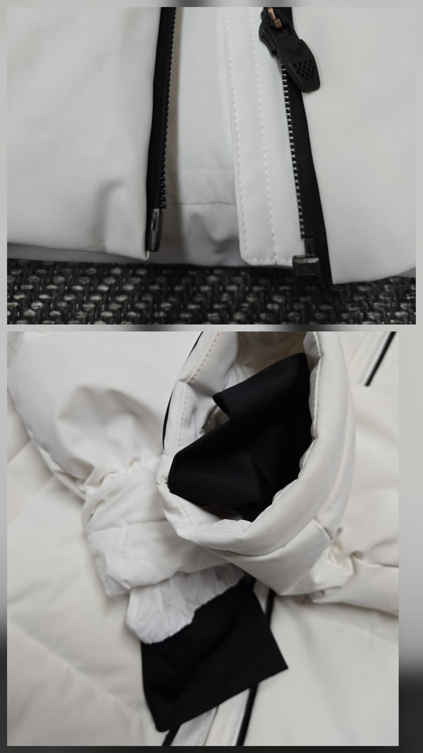 다이나핏 화이트 후드 구스다운패딩 카본비스트 여성 미들 다운 상품이미지4