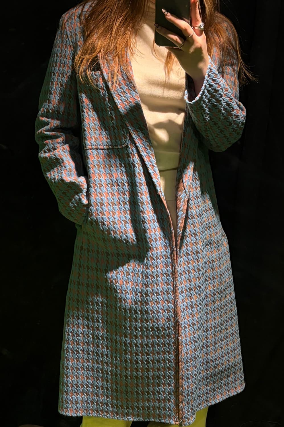 랑방 하운드투스 체크 롱코트 상품이미지7