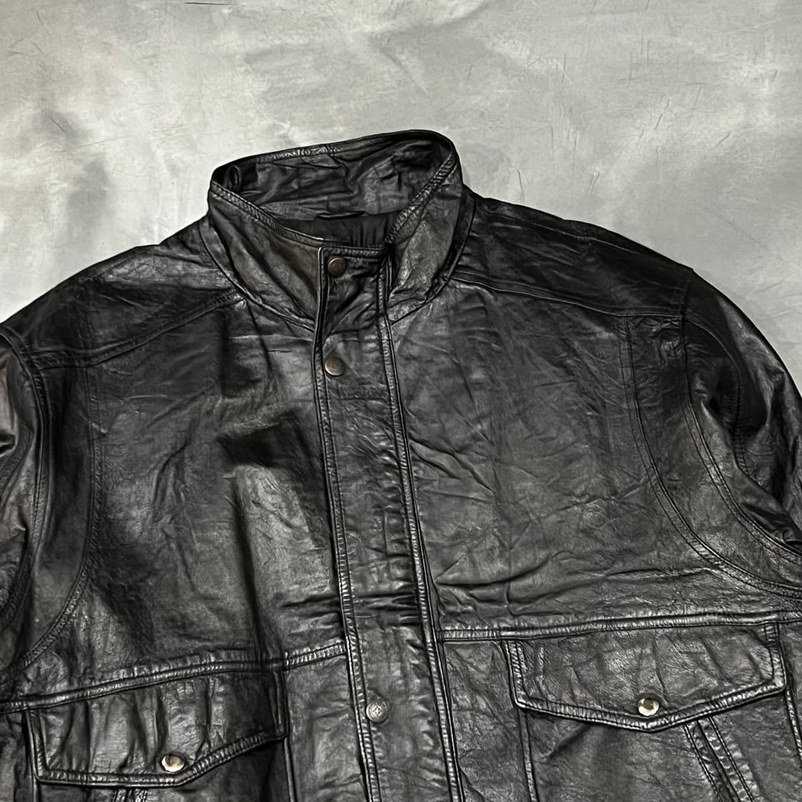  리얼레더 투포켓 봄버 자켓 y15202 상품이미지3