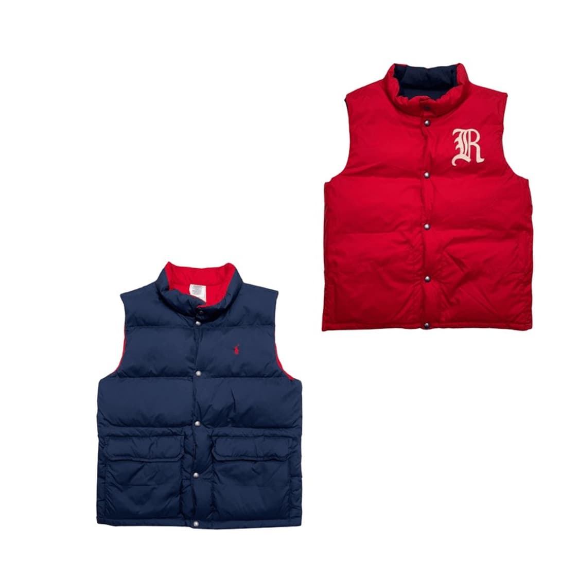 폴로랄프로렌 리버시블 양면 패딩 조끼 레드-네이비 OS 상품이미지1