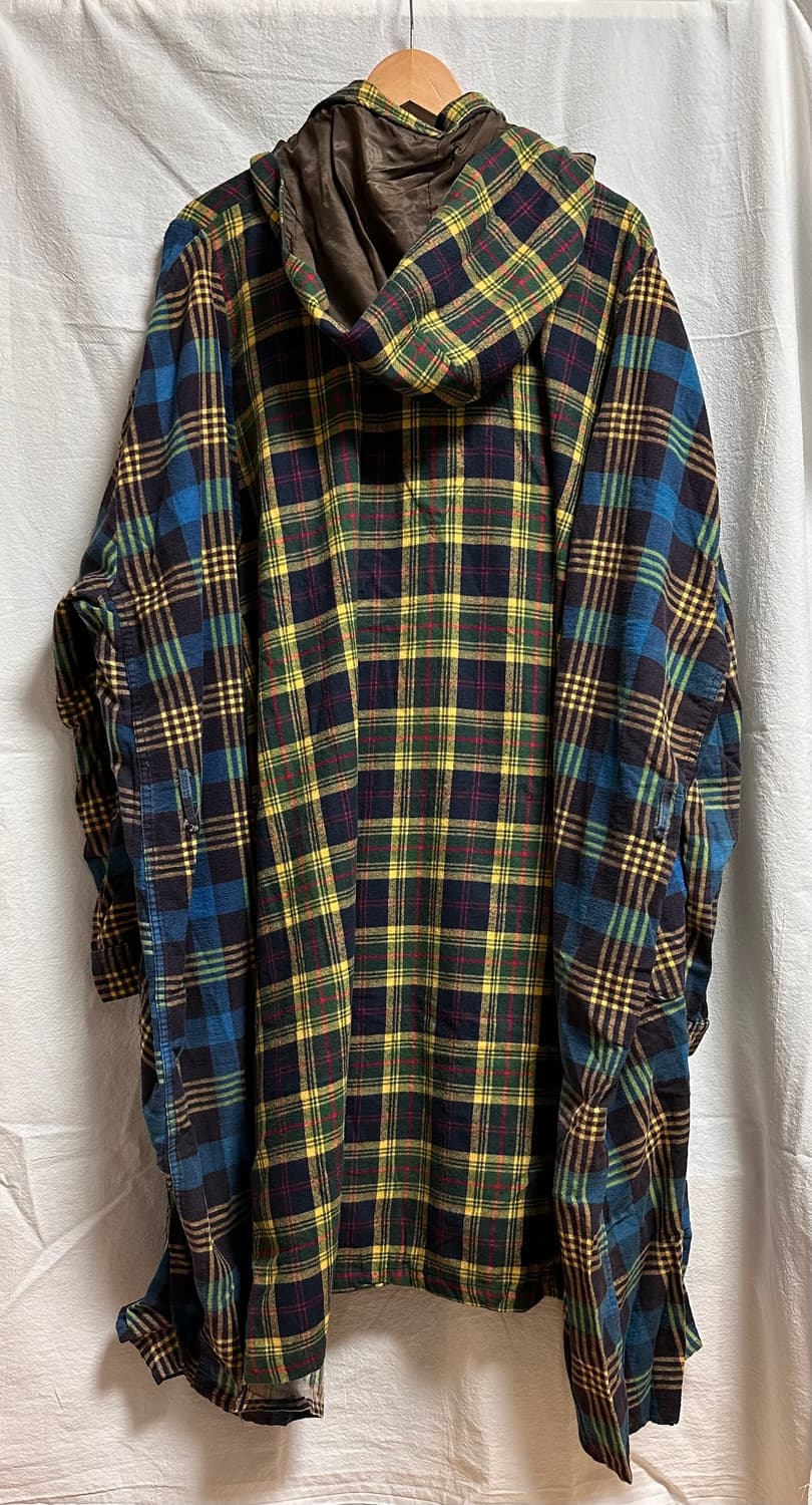 나나서카 체크후드 가운코트 상품이미지2