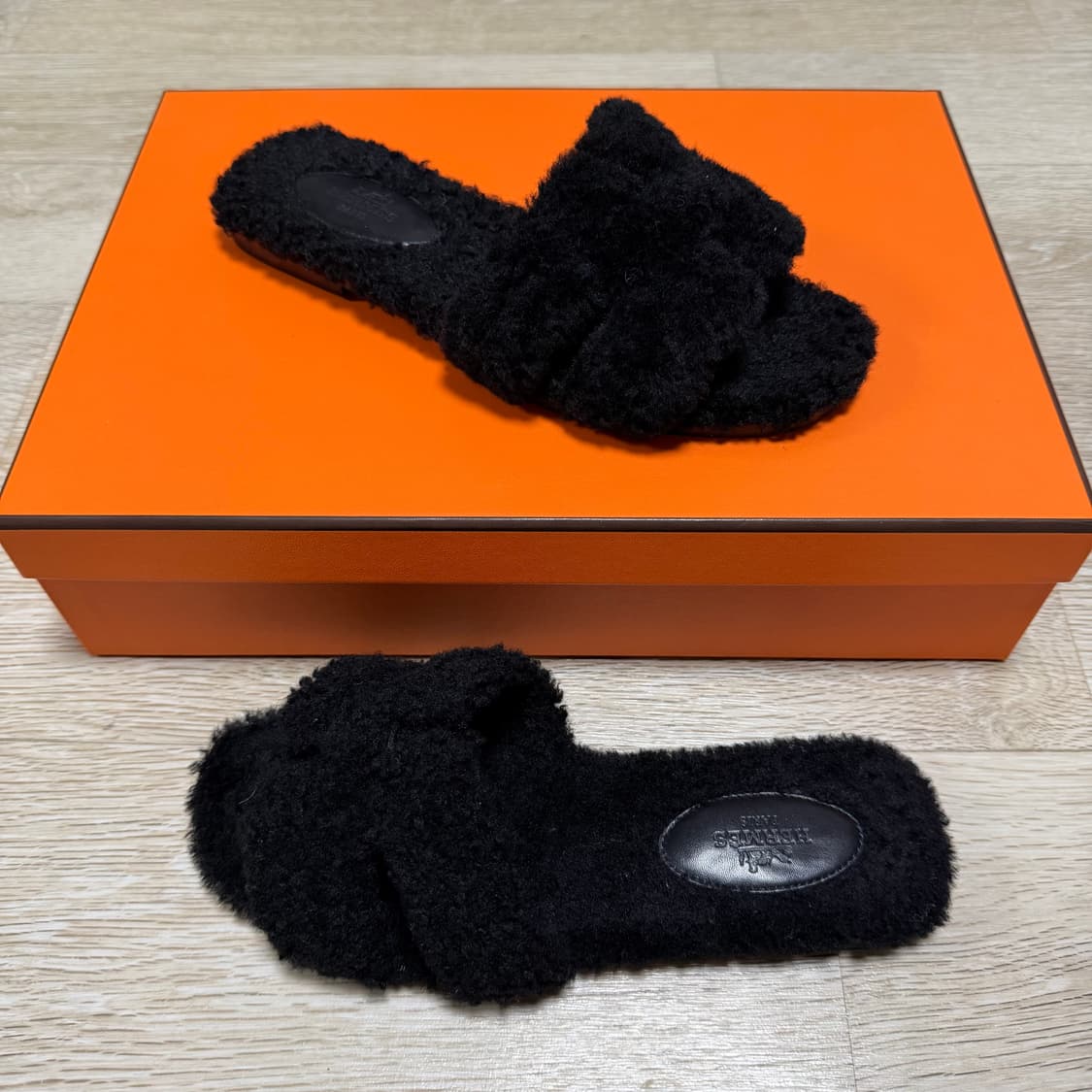 [S+급/36.5] 에르메스 오란 시어링 퍼 샌들 슬리퍼 상품이미지2