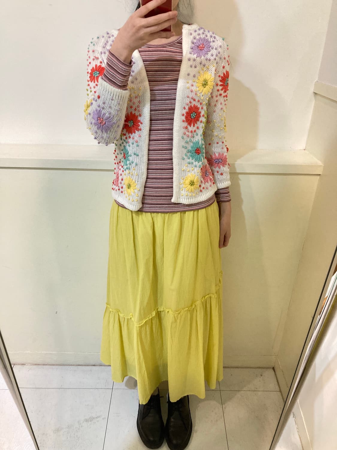 handmade 플라워 뜨개 가디건 상품이미지8