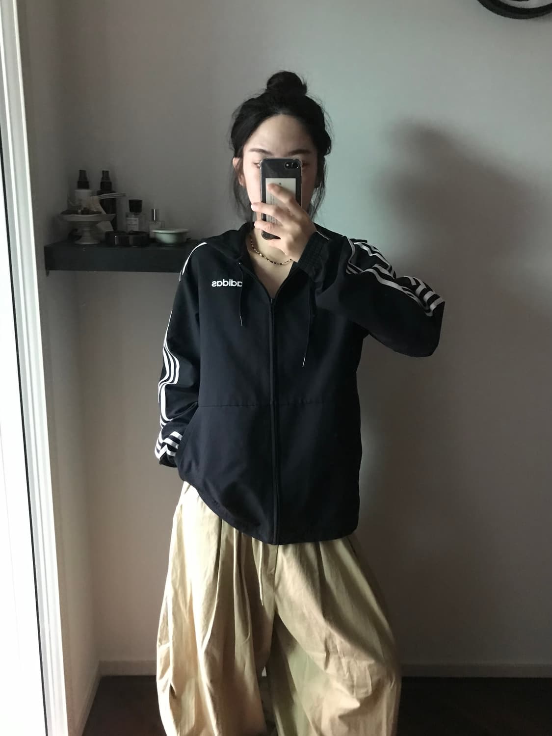 아디다스 스펠아웃 사이드라인 블랙 바람막이 자켓 상품이미지3