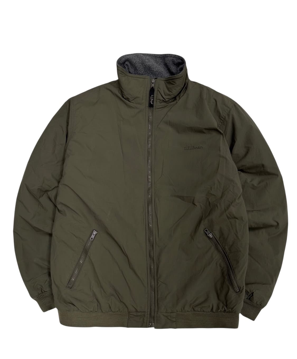 엘엘빈 기모 집업 카키 (L~2XL) 상품이미지1