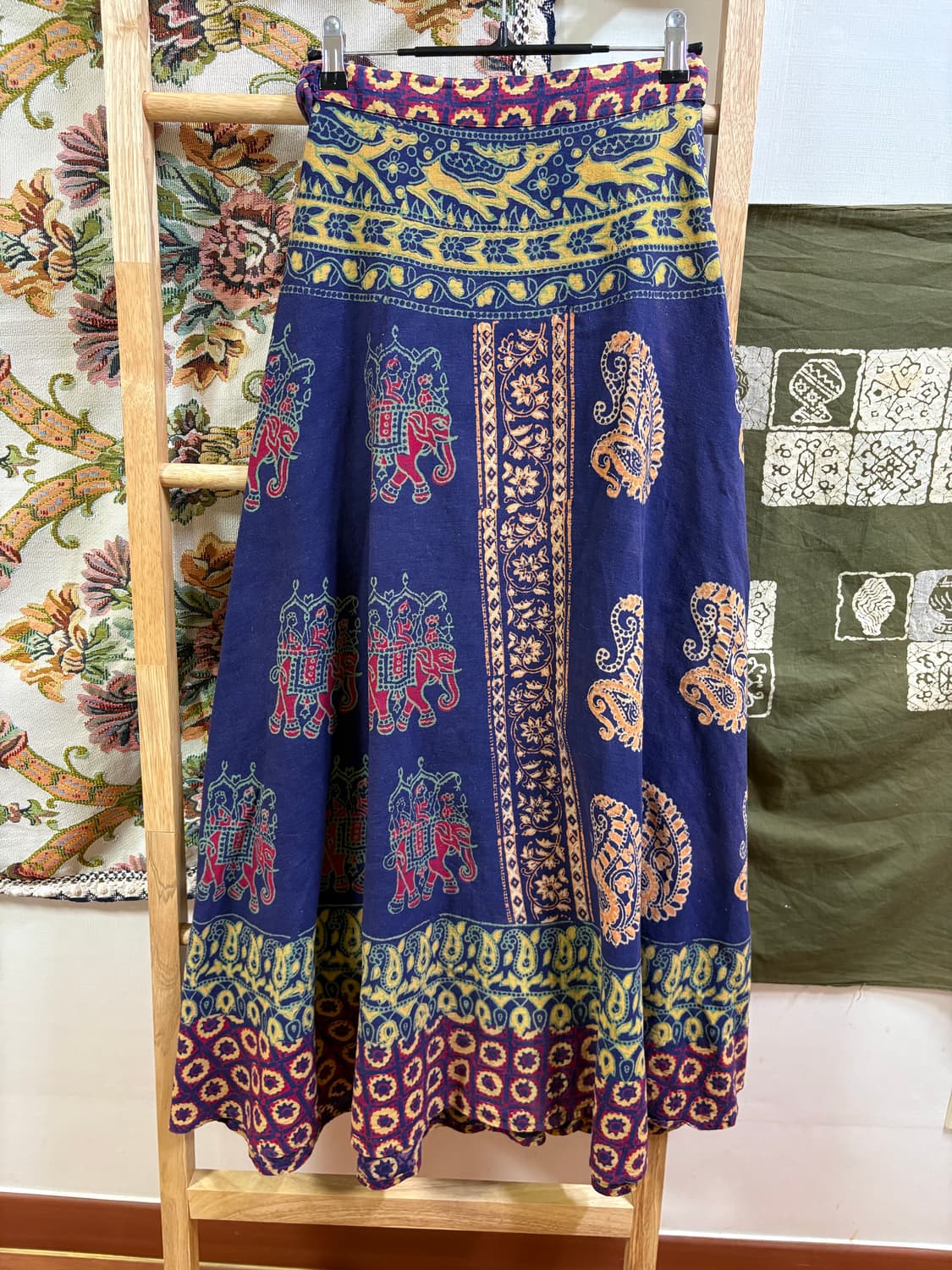 히피 에스닉 랩 롱 스커트 상품이미지4