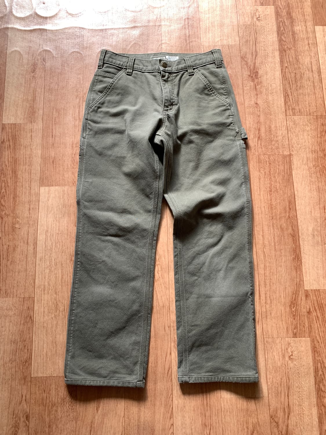 칼하트 릴렉스드핏 카펜터 팬츠 올리브 30x32 상품이미지2