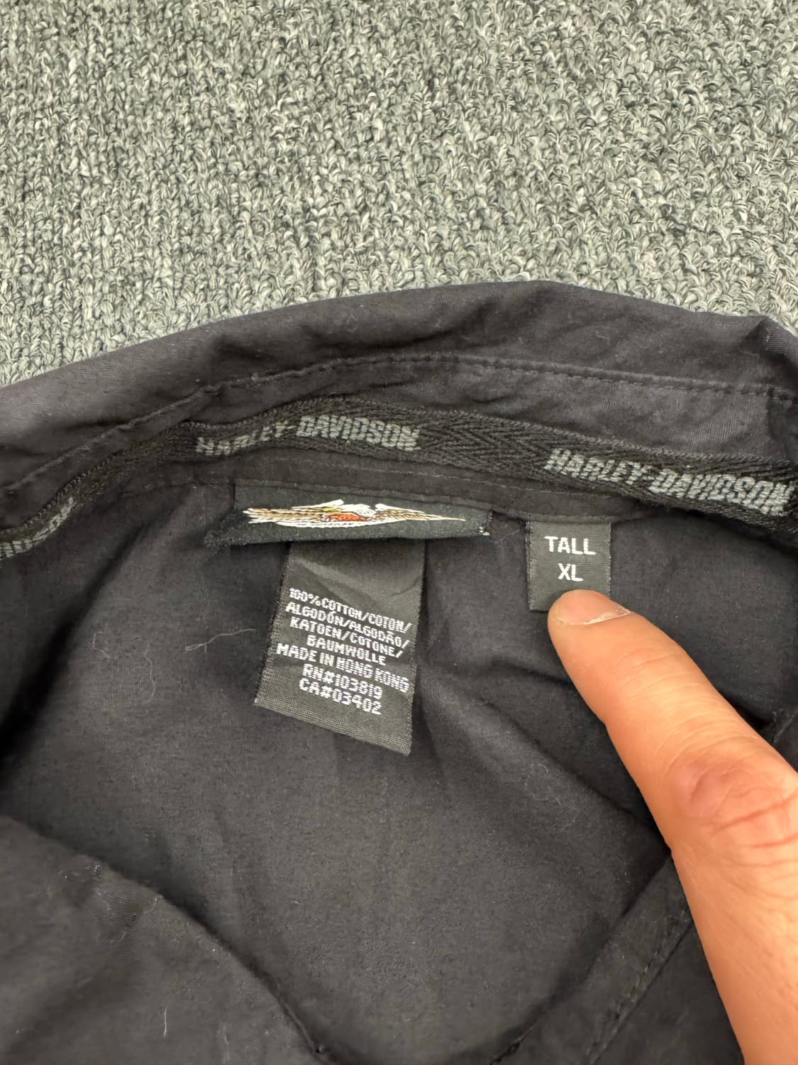 XL)할리데이비슨 빈티지 자수 포인트 블랙 긴팔 셔츠 상품이미지4