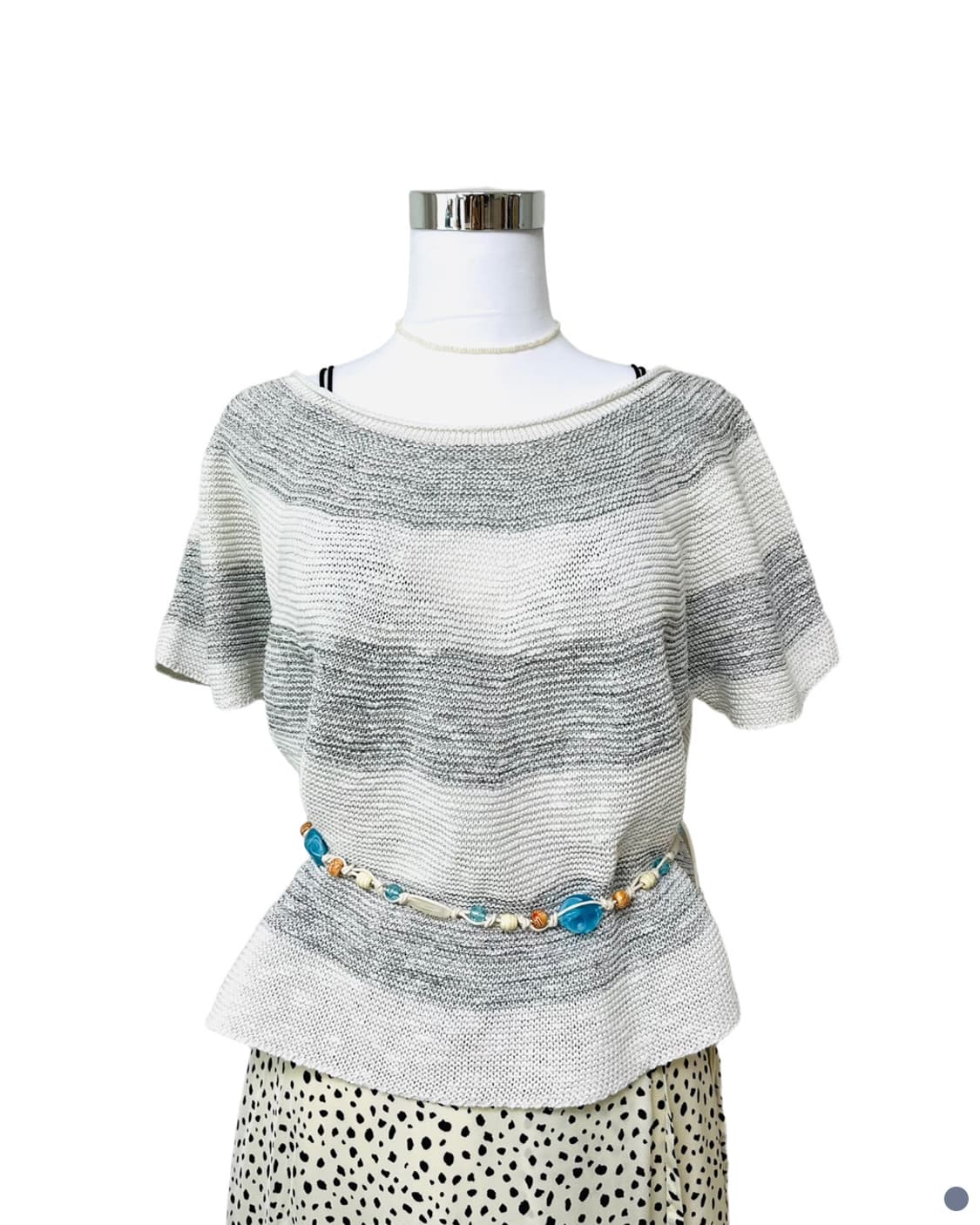 Off-shoulder stripe knit 상품이미지6