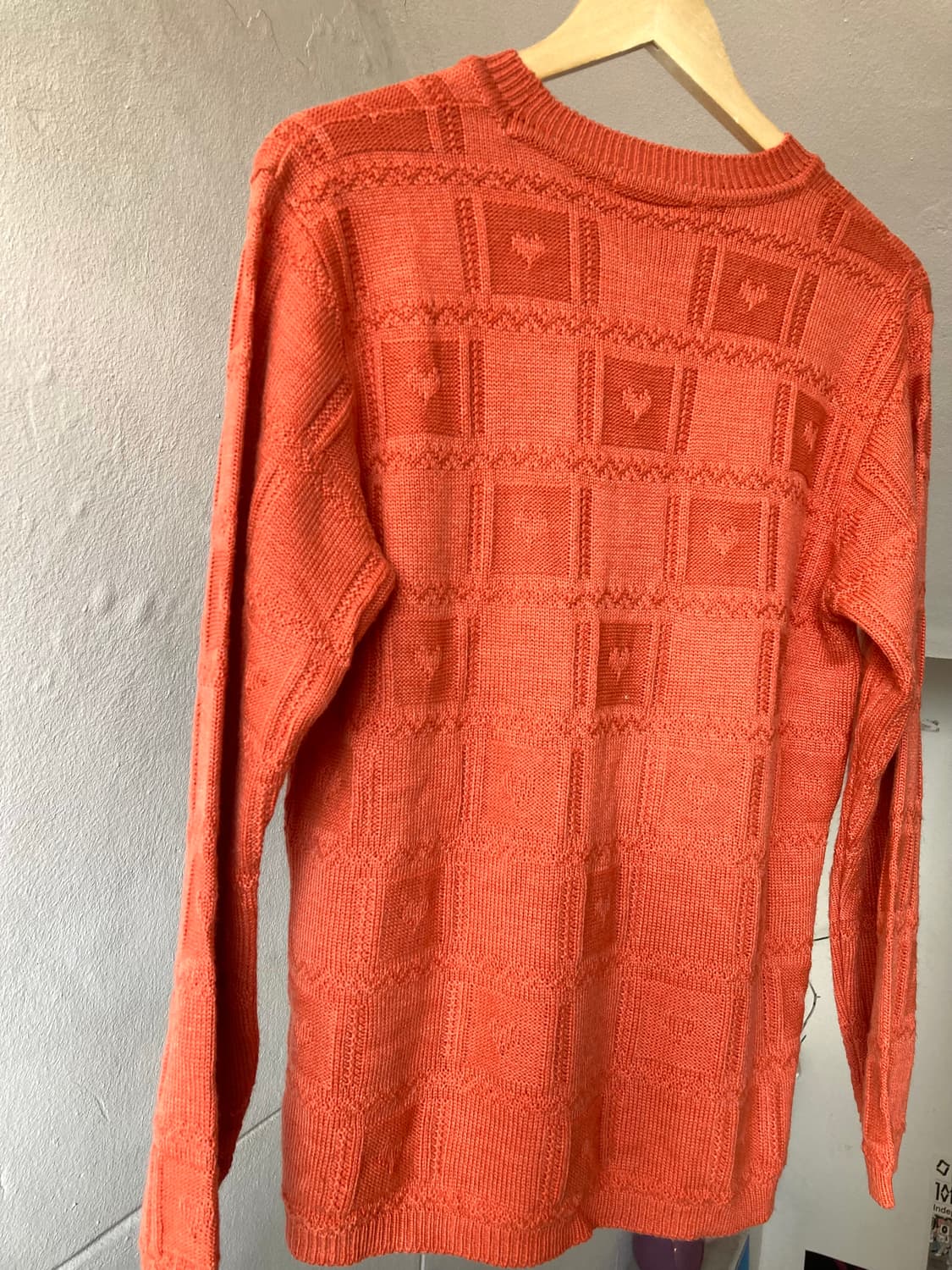 오렌지 하트무늬 코튼 니트 탑 상품이미지6