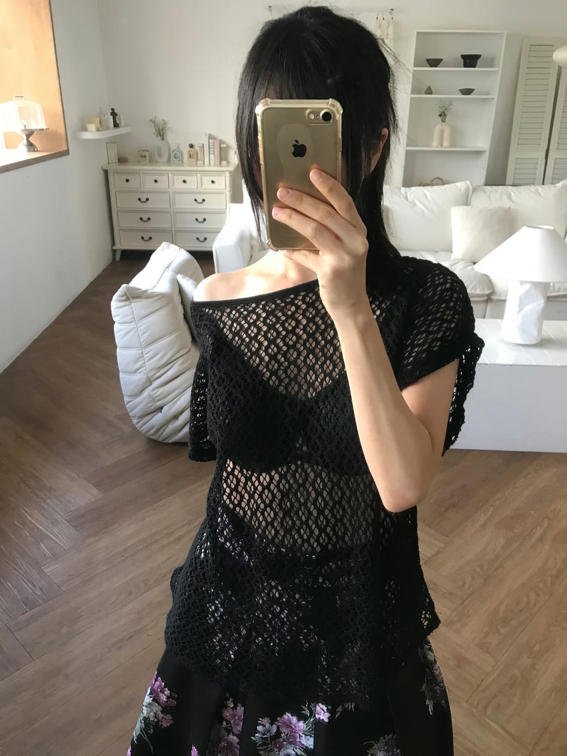 vintage black net top 상품이미지1