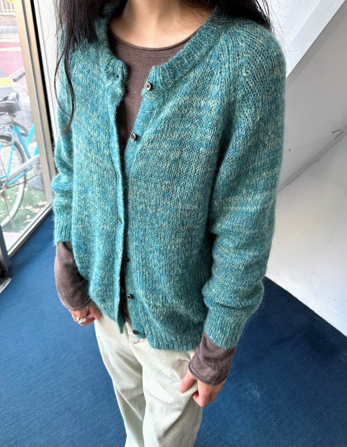 Mohair wool pattern design knit cardigan 상품이미지8