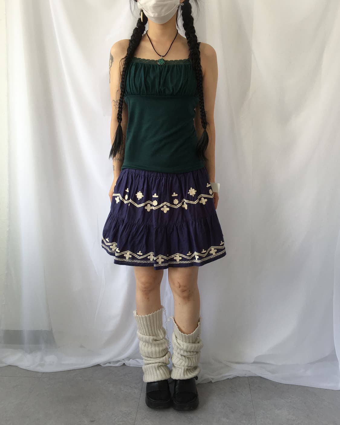 Lace trimming sleeveless 상품이미지1