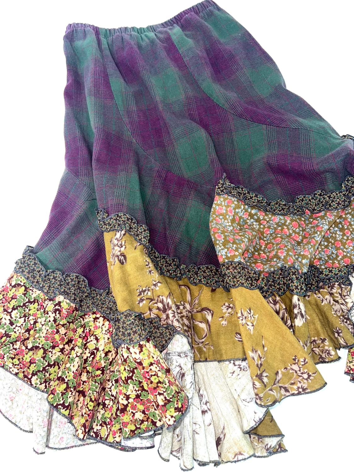 y2k 빈티지 그런지페어리 갸루 모리걸 레이어드 스커트 롱치마 레이스 상품이미지3