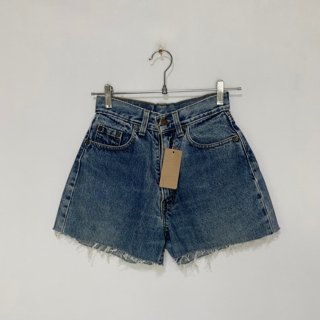 리바이스 USA 빈티지 컷팅 워싱 데님 쇼츠 하이웨스트 반바지 24-25 상품이미지1