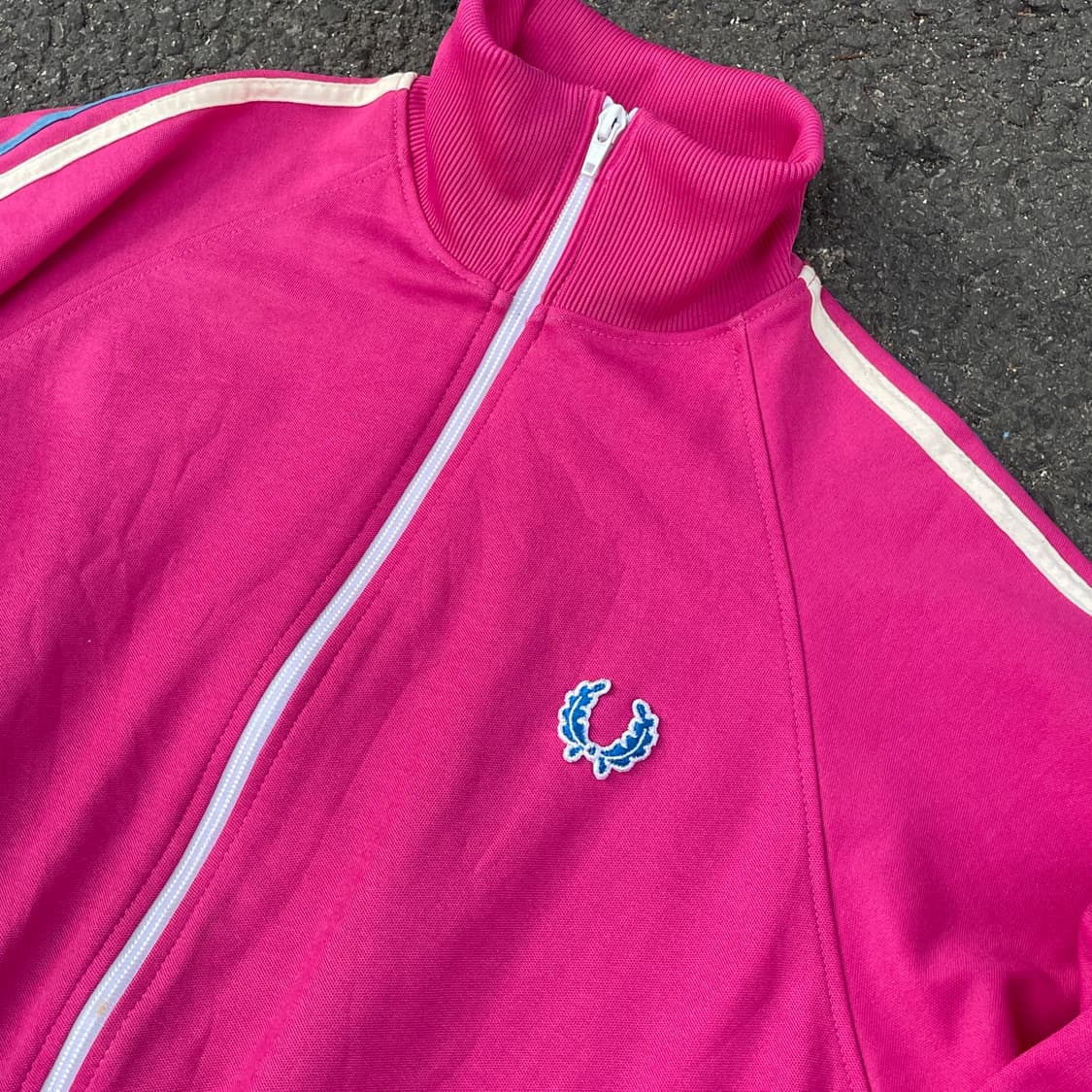 프레드페리 핑크색 트랙탑 져지 M 상품이미지4