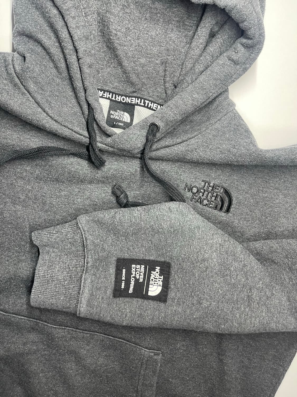 노스페이스 회색 후드티 L(100) 상품이미지1