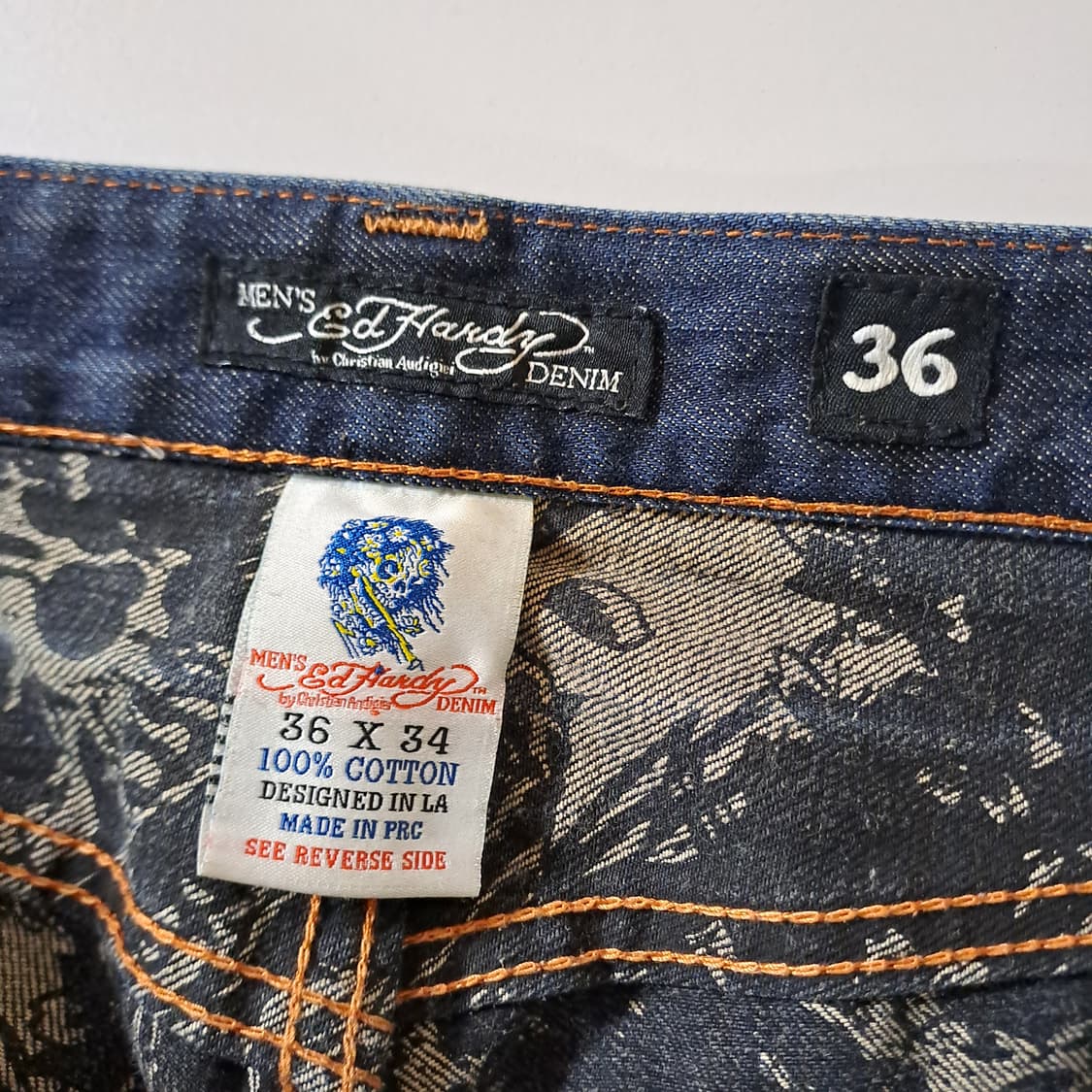 (택포) 에드하디 타이거 자수 데님팬츠 36 B750 상품이미지7