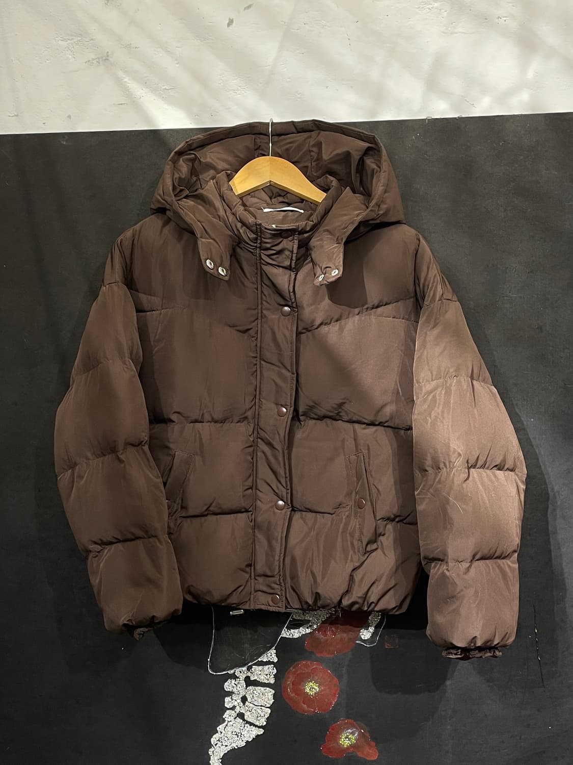 일본빈티지 Retrogirl 브라운 크롭 후드 패딩 M 상품이미지7