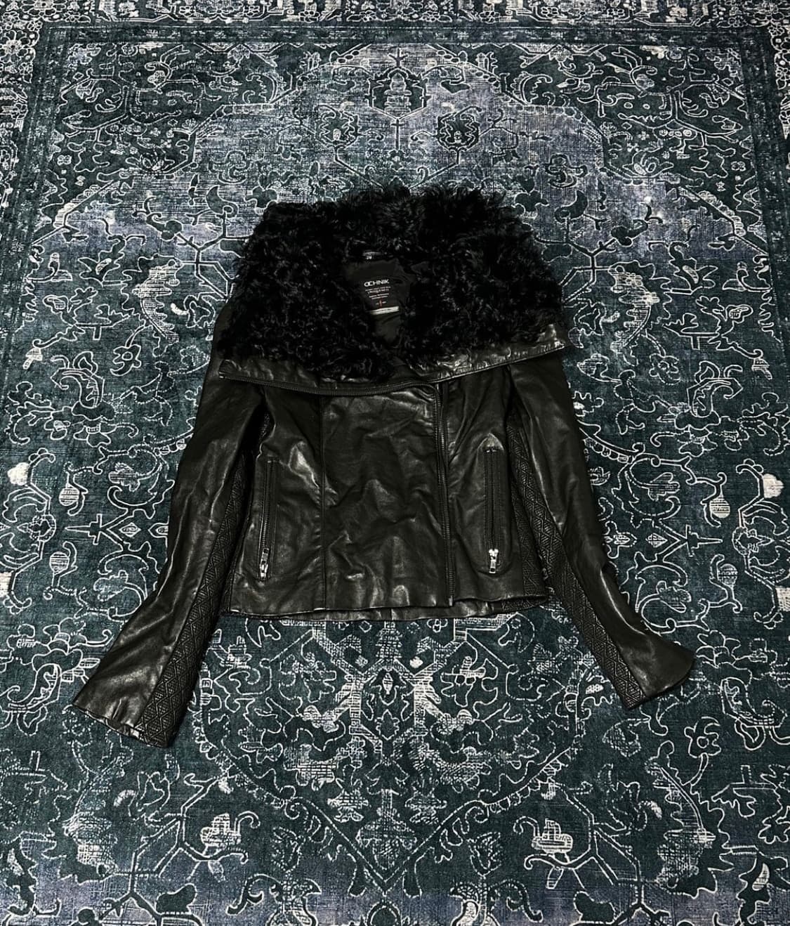 High neck leather jacket 상품이미지4