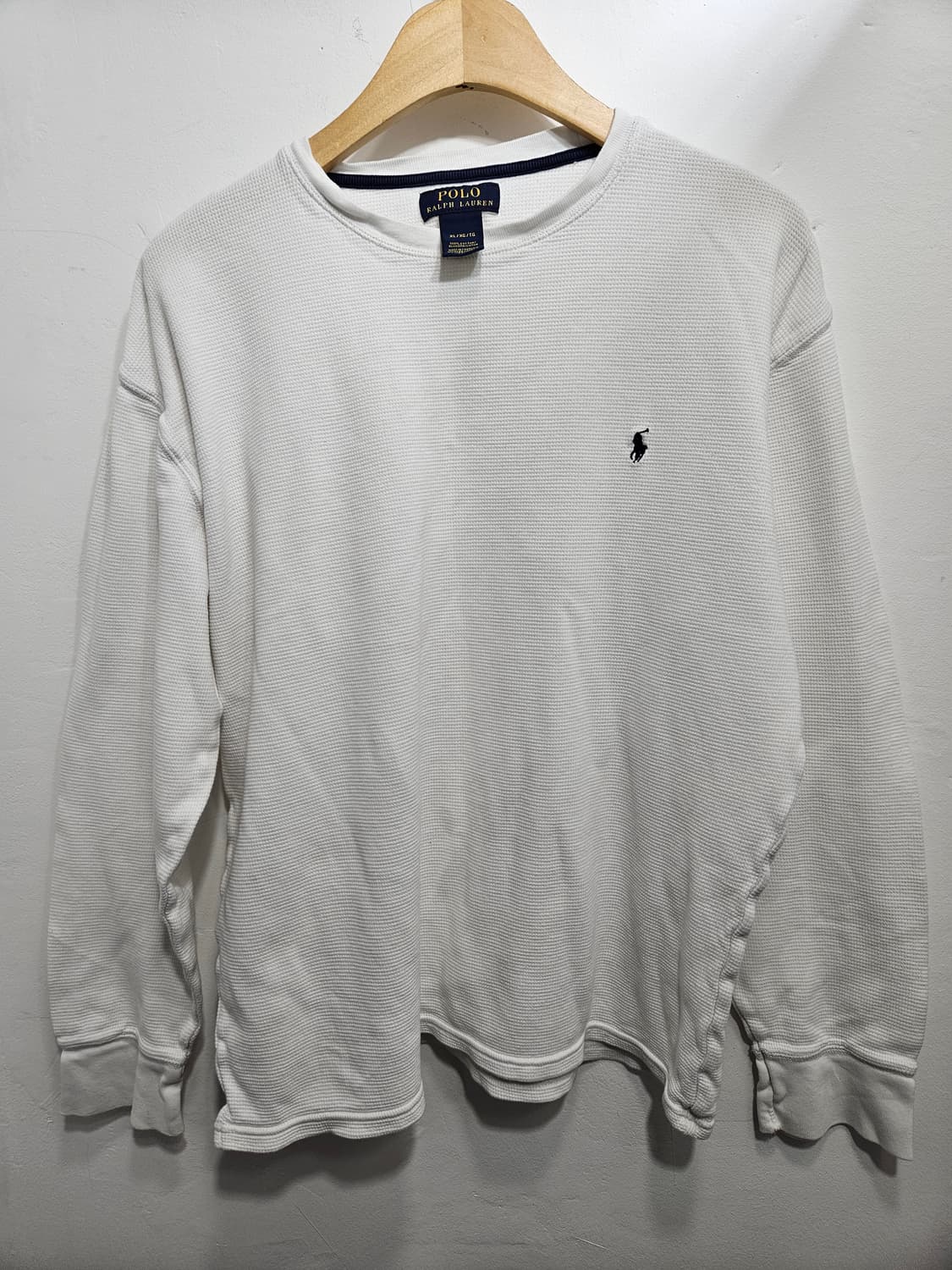 폴로랄프로렌 화이트 와플 긴팔티 XL 상품이미지5