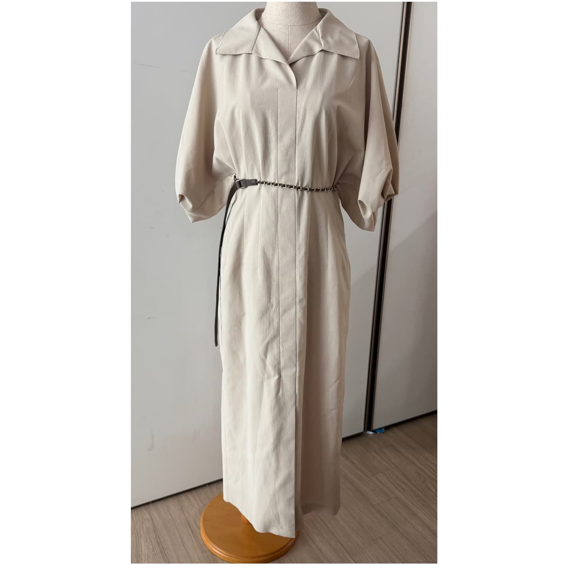 더아이잗컬렉션 셔츠형 롱 원피스  사이즈 44-55반  하객룩  상품이미지1