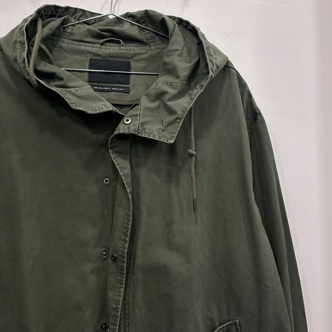 자라 시보리 하이넥 코튼 롱 야상 개파카 상품이미지1