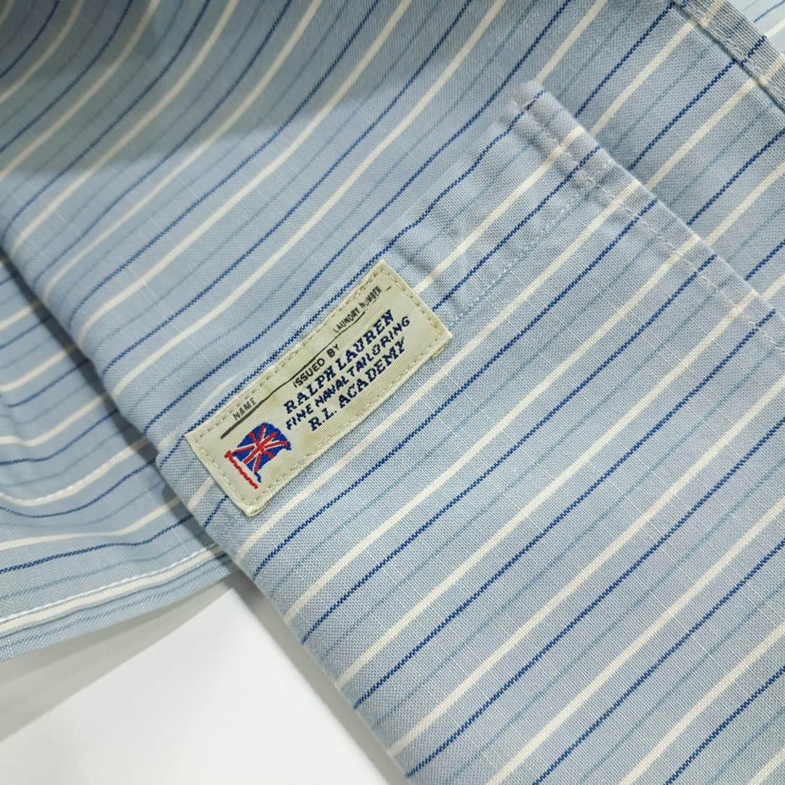 CN821 L 폴로 랄프로렌 베이비블루 올드스쿨 스트라이프 셔츠 남방 상품이미지9