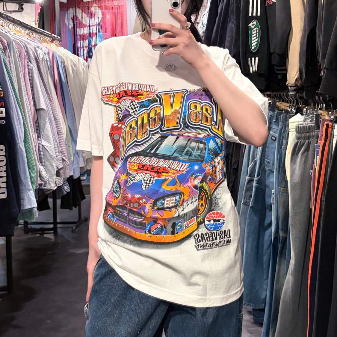 [IM] NASCAR 레이싱 그래픽 화이트 반팔티 상품이미지2