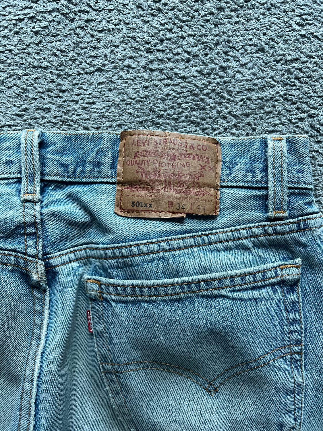 90s 리바이스 501XX 미제 중청 34사이즈 컷오프 상품이미지4