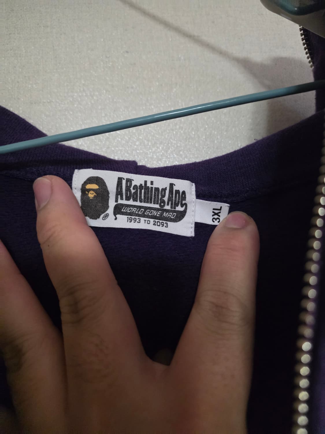 [3XL] 베이프 미니사루 풀 후드집업 퍼플 상품이미지4