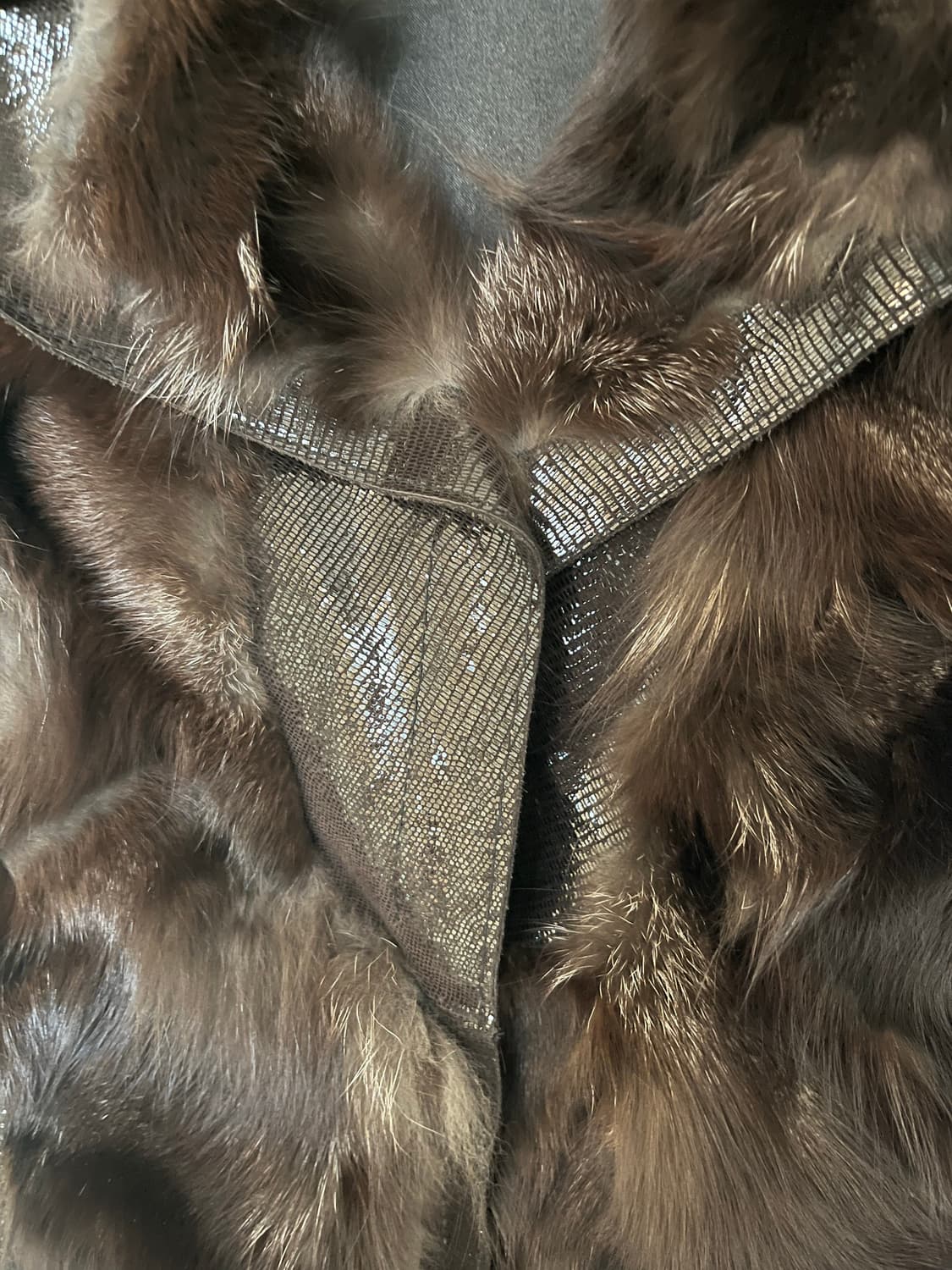 폭스 퍼 믹스 가죽 베스트 상품이미지4