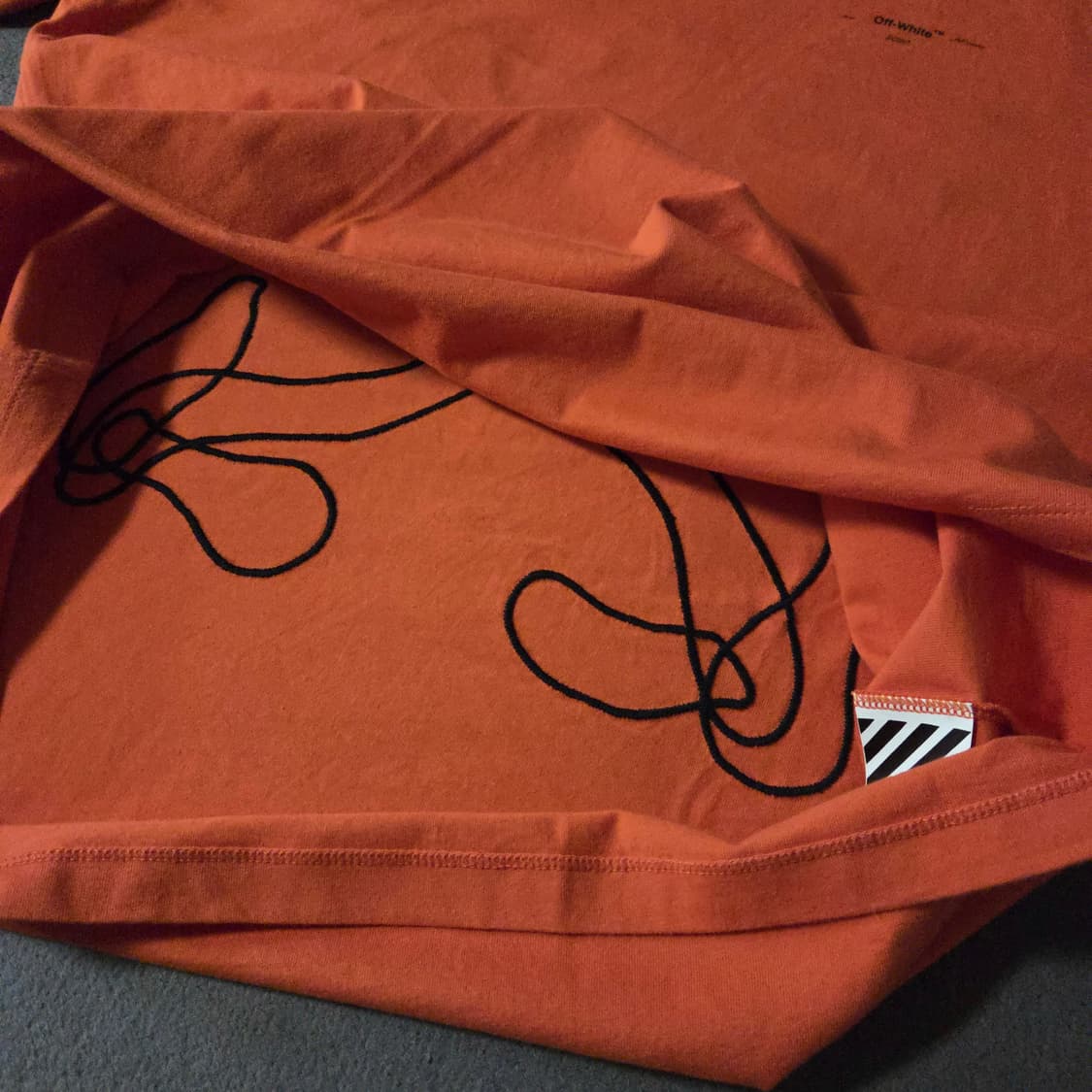 오프화이트 앱스트랙 애로우 오버 반팔 티셔츠 xs 오렌지 상품이미지7