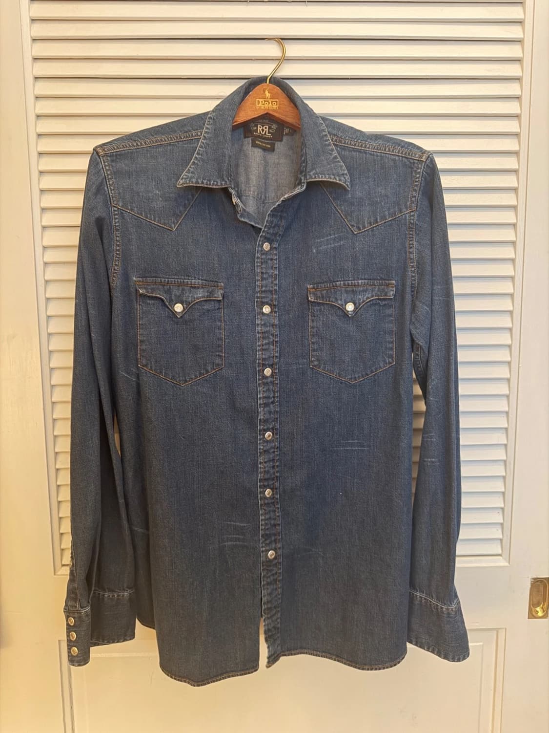 RRL 더블알엘 슬림 핏 데님 웨스턴 셔츠 상품이미지2