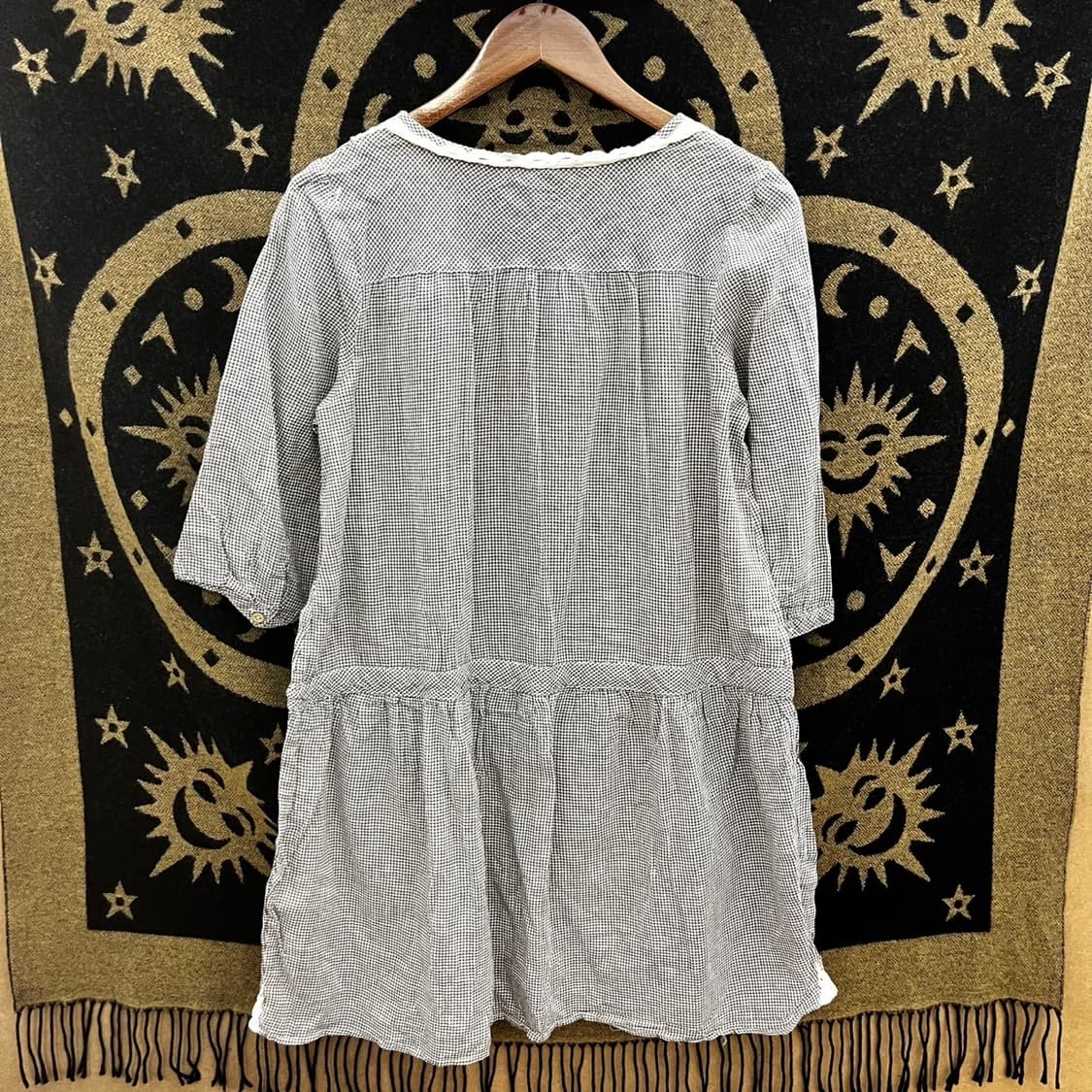 빈티지 러블리 레이스 베이비돌 미니체크 퍼프 원피스 K0079 상품이미지4