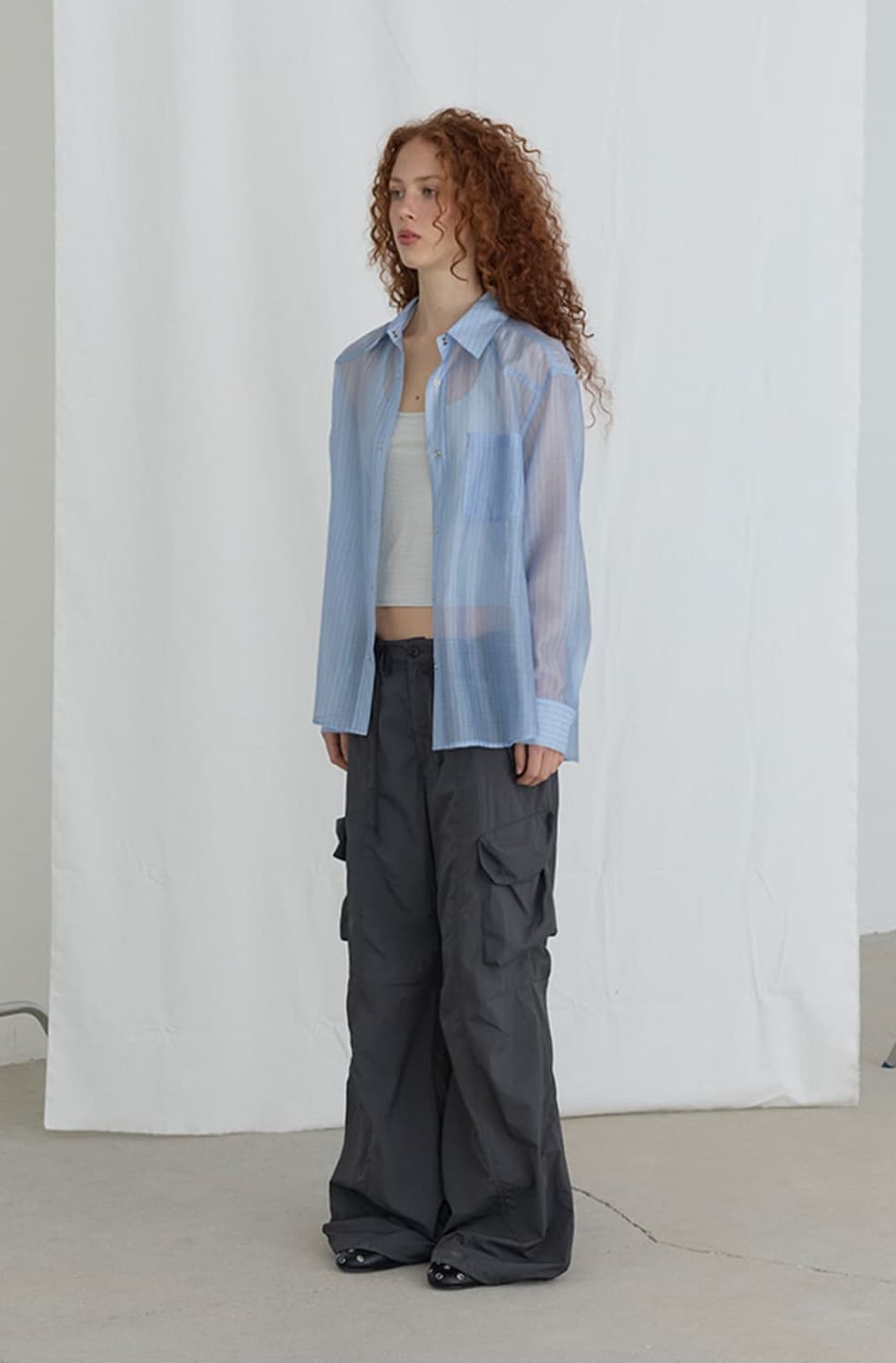 오데스 Ordes TENCEL GLOW STRIPE SHIRTS 상품이미지2