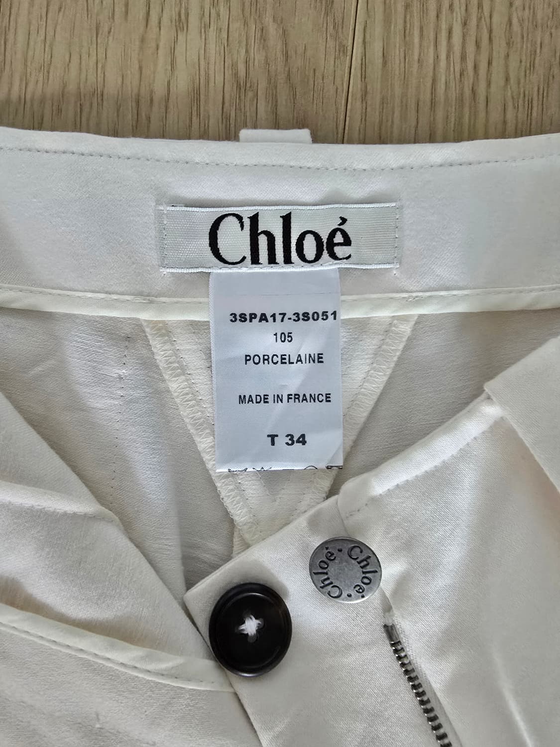 Chloe 끌로에 포르셀린 지퍼 실크 코튼 팬츠 상품이미지9