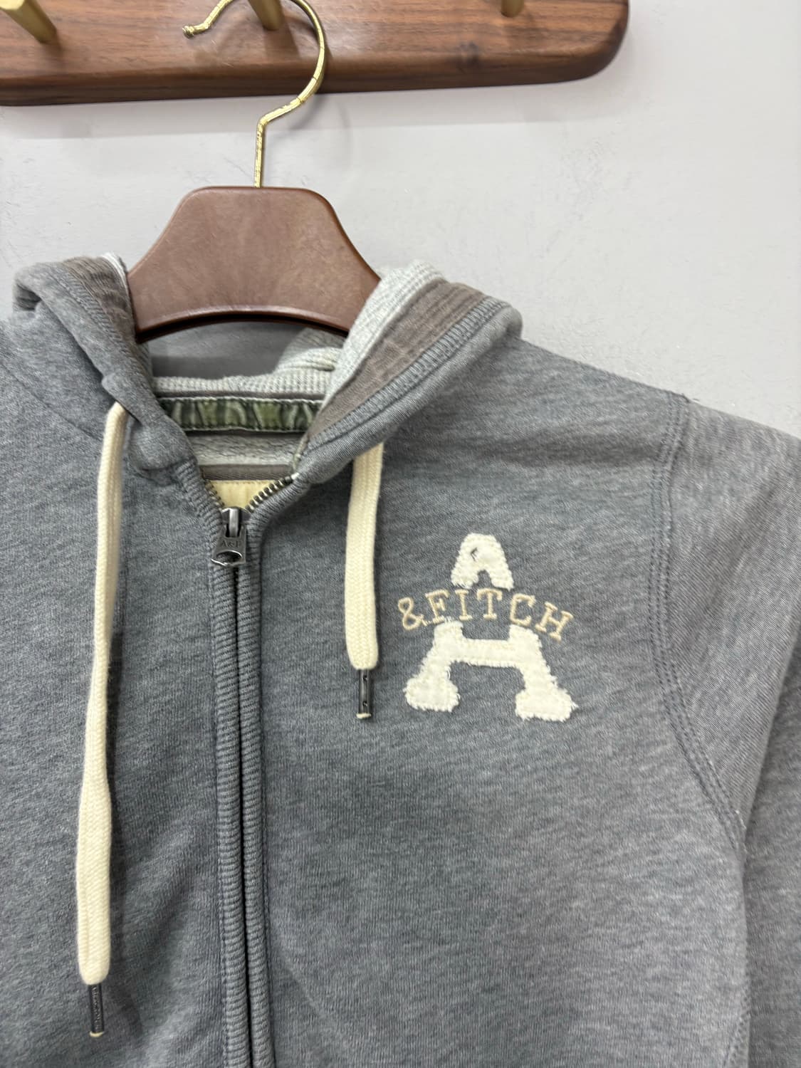 아베크롬비 사이드 패치로고 그레이 후드집업 A2883 상품이미지3