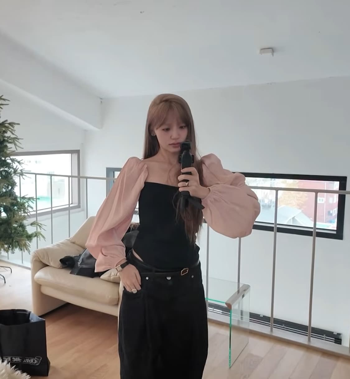 나야와시 님 착용, 자라 핑크 벌룬 소매 바디수트 상품이미지3