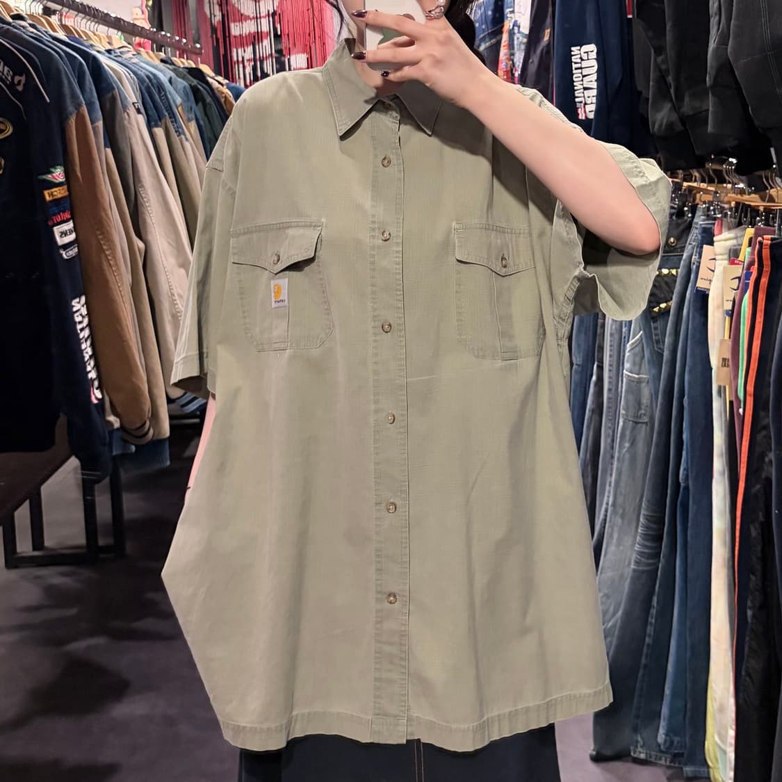 [IM] Carhartt 칼하트 반팔 셔츠 연카키 상품이미지1