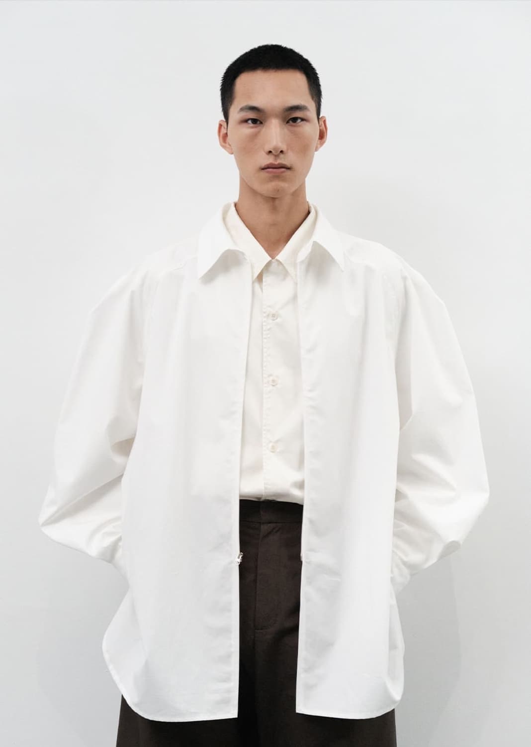아모멘토 OVERSIZED SHIRTS 레글런 집업 셔츠 상품이미지2