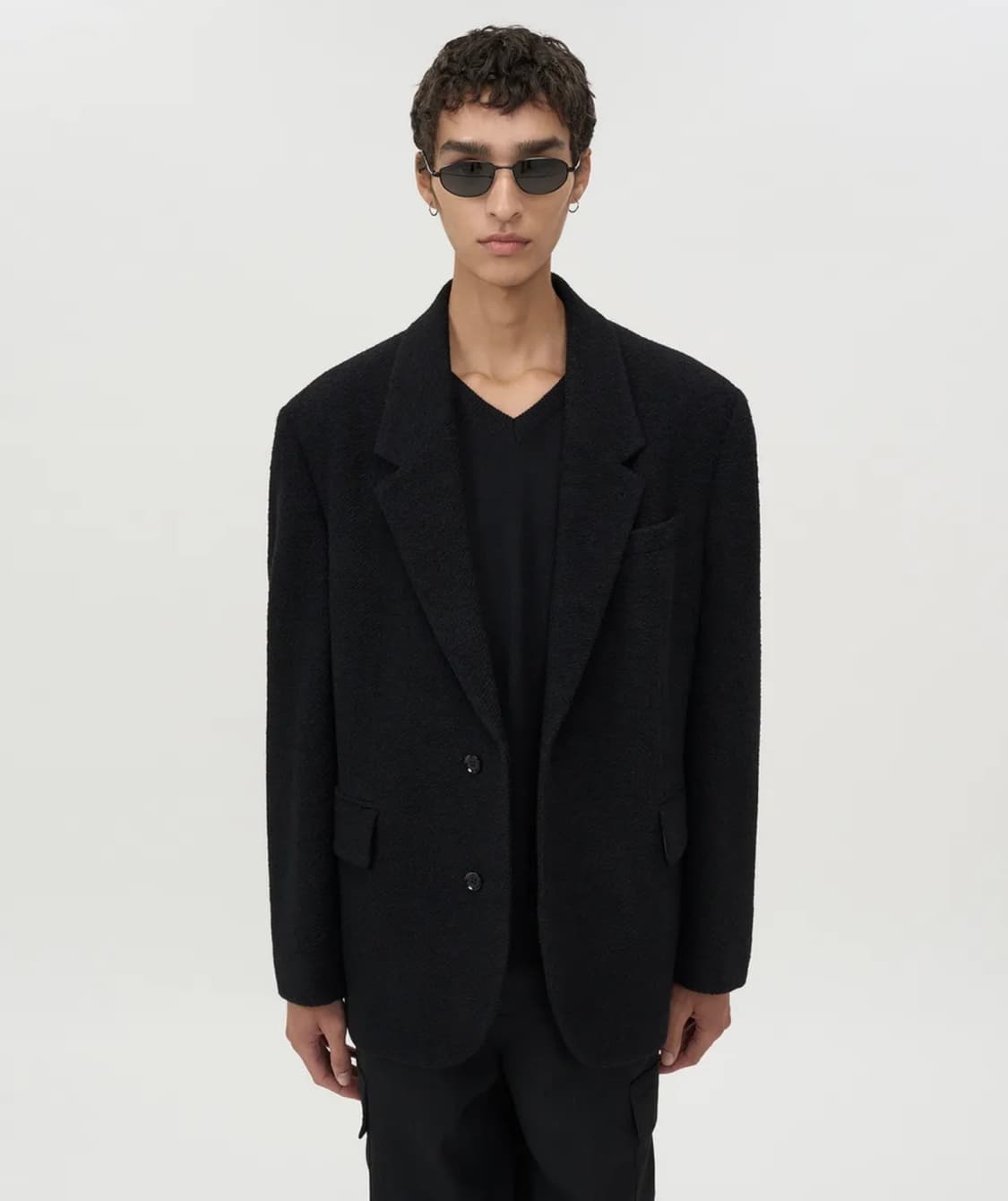 텍스처드 울 블레이저 BLACK 상품이미지1