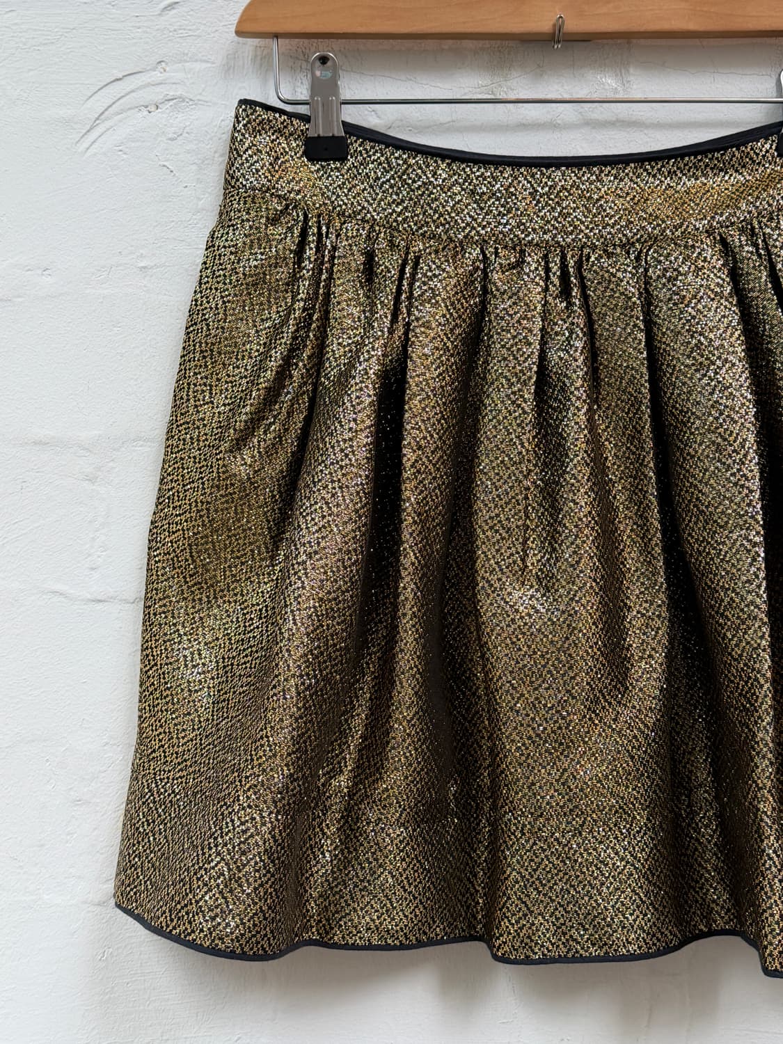 See by Chloe 골드 메탈릭 플리츠 미니 스커트 I38 상품이미지5