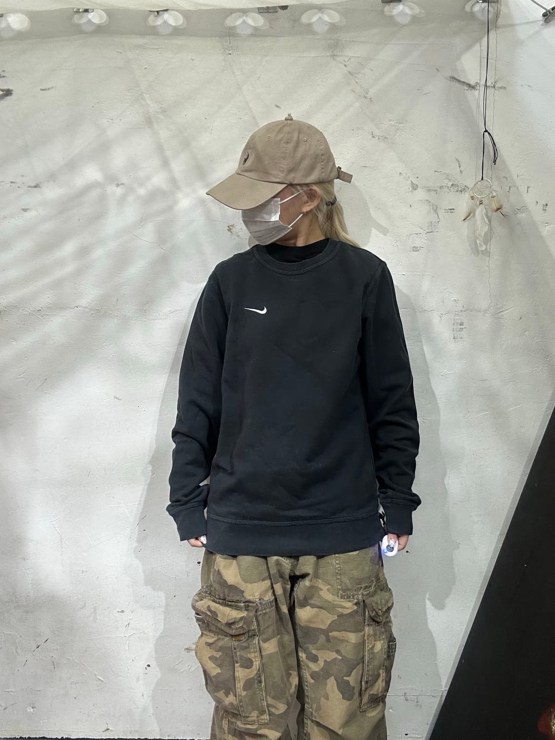 나이키 블랙 스우시 맨투맨 스웻 셔츠 S 상품이미지2