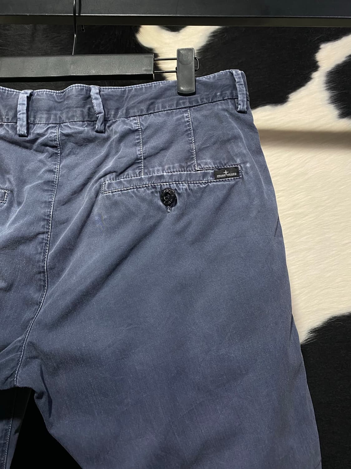 Stone Island 워싱 네이비 코튼 반바지 상품이미지7