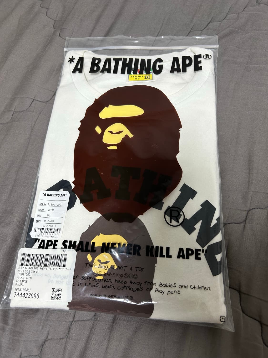 BAPE 베이프 컬리지 반팔 티셔츠 화이트 상품이미지2