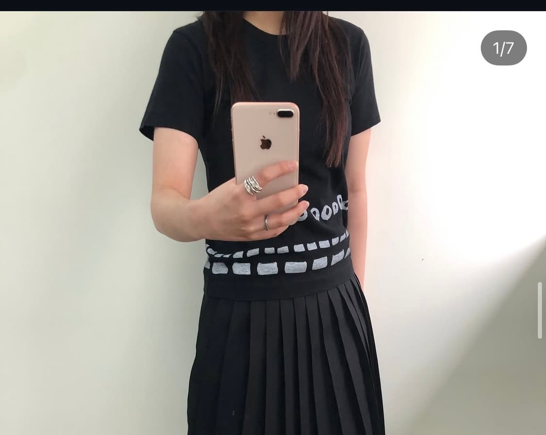 꼼데 가르송 블랙 반팔 티셔츠 상품이미지2