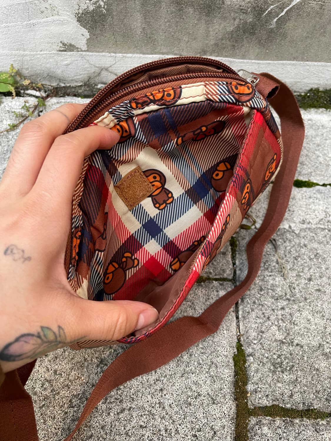 (빈티지)Bape 베이프 베이비 마일로 체크 숄더 크로스백 상품이미지3